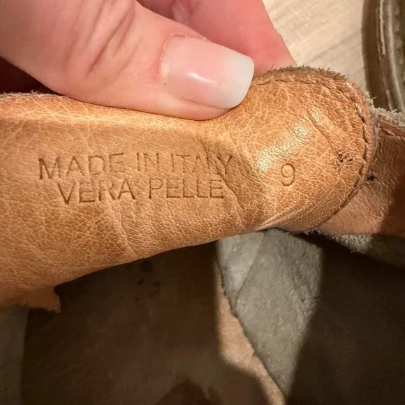 Vintage Made in Italy Vera Pelle Sz 9 green suede dress shoes - Picture 7 of 8